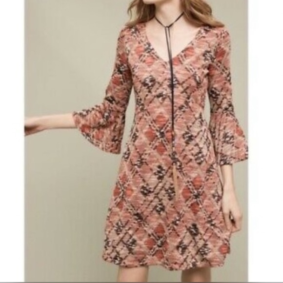 Anthropologie Maeve Erina Bell Sleeve Fit & Flare Dress - Picture 9 of 10